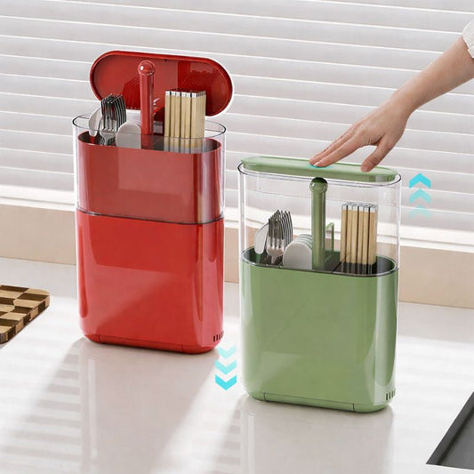 Wall-Mounted Lift-Up Utensil Organizer